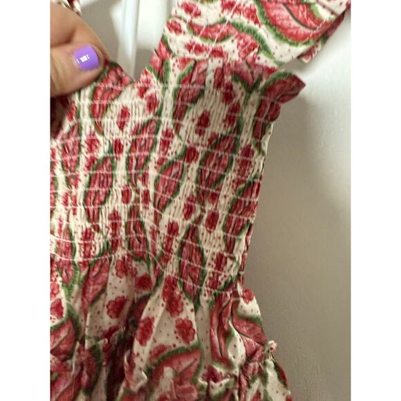 Hill House Home Mini Ellie Red Green Floral Paisley Dress Size 2 Y NEW - Picture 3 of 6